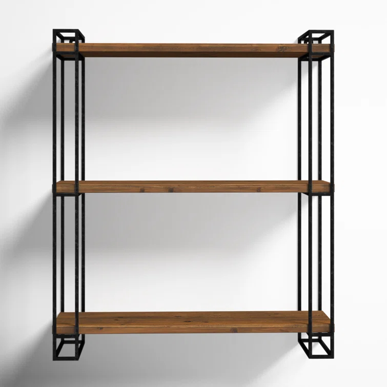 Burchill 3 Piece Pine Floating Shelf