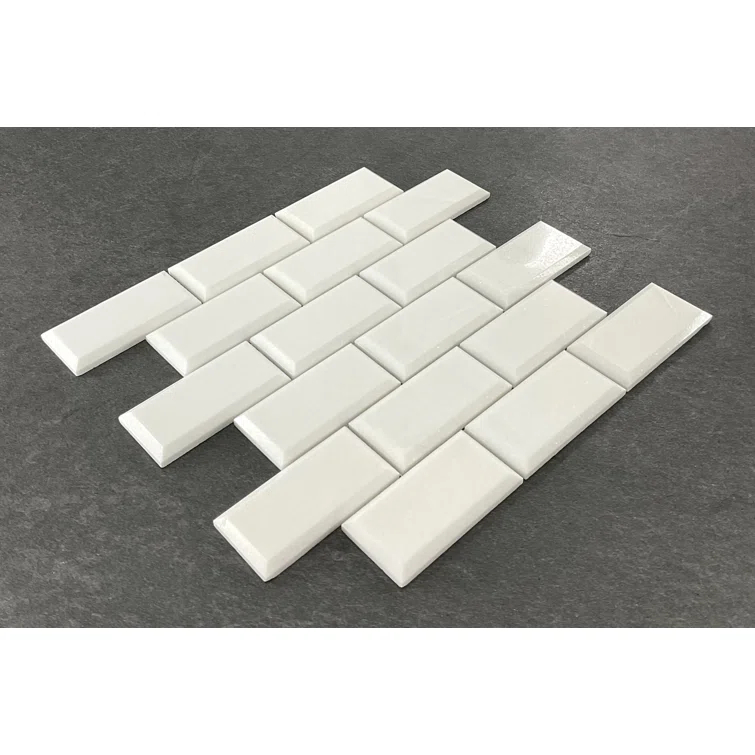 2" x 4" Beveled Mosaic Sheet Wall Tile