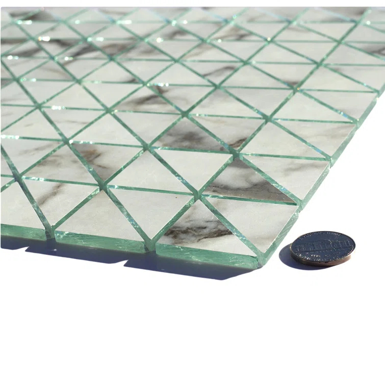 Art Deco Triangle 0.75" x 0.75" Glass Mosaic Tile