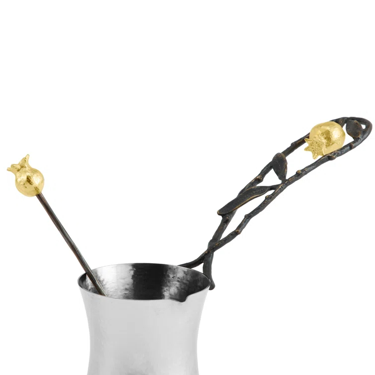 Rustic Oxidized Bronze and Stainless Steel Coffee Serving Set