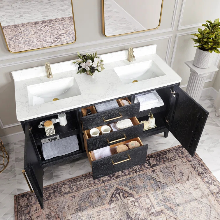 Langosta 60'' Free Standing Double Bathroom Vanity with Top