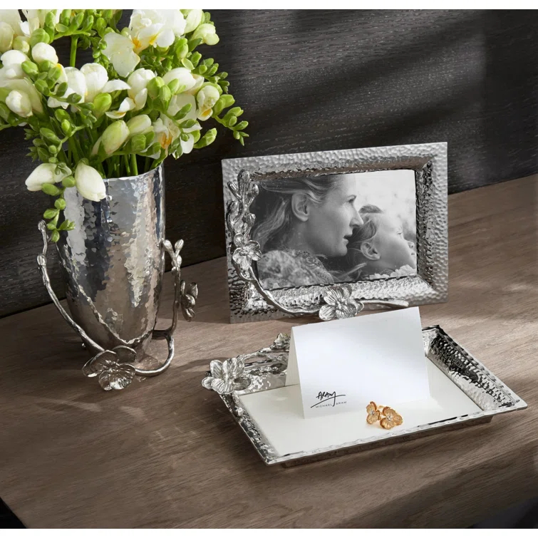 Ethereal Grace White Metal Cylinder Table Vase