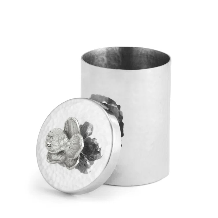 Elegant Silver Orchid Freestanding Bathroom Accessory Set