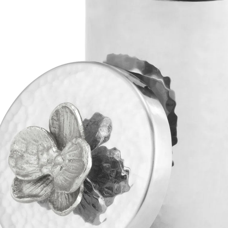 Elegant Silver Orchid Freestanding Bathroom Accessory Set