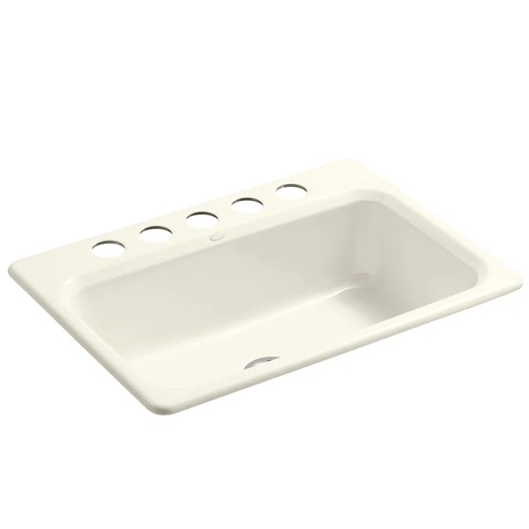 Kohler Bakersfield™ 31" L x 22" W Undermount Kitchen Sink K-5832-5U-96