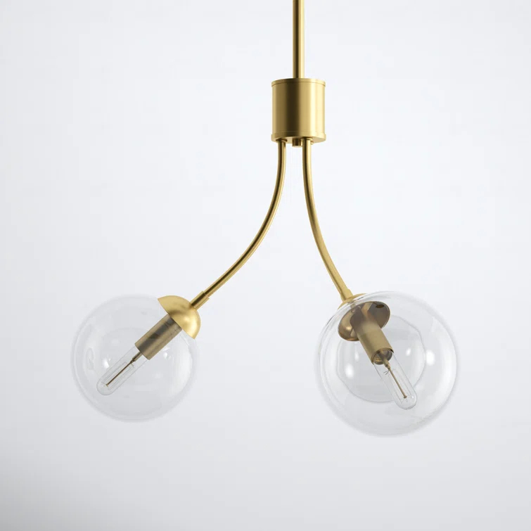 Moonrise 3 Light Metal Dimmable Globe Chandelier