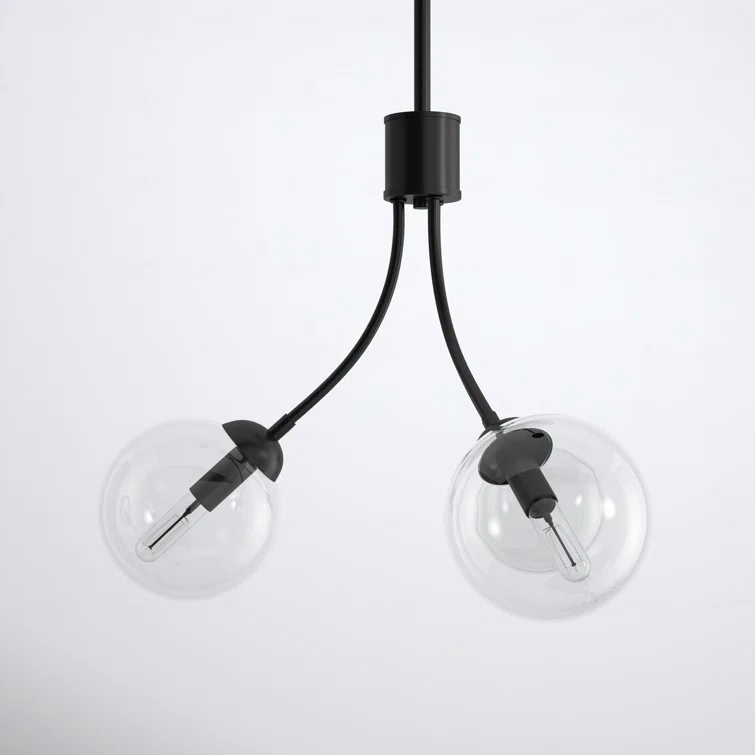 Moonrise 3 Light Metal Dimmable Globe Chandelier