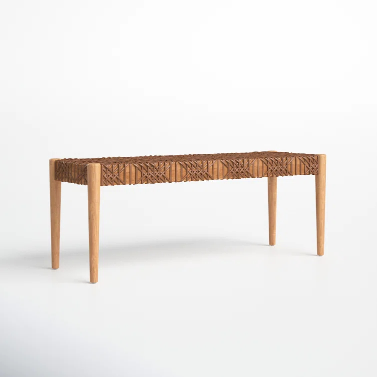 Kazbah 47" Genuine Leather Bench