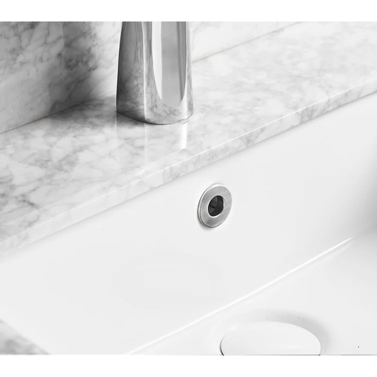 Greenspring Sink Basin Trim Overflow Cover Brass Insert In Hole Round Caps Brushed Nickel(2 Pack)