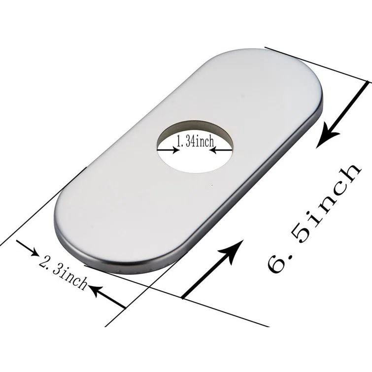 Greenspring 6 Inch Bathroom Vessel Vanity Sink Faucet 4" Hole Cover Deck Plate Escutcheon Chrome