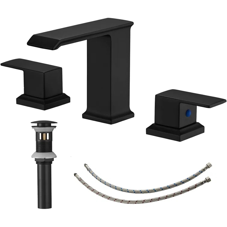 Widespread 2-handle Bathroom Faucet with Drain Assembly