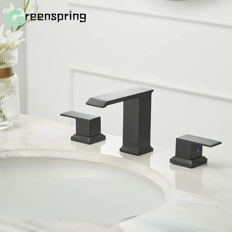 Widespread 2-handle Bathroom Faucet with Drain Assembly