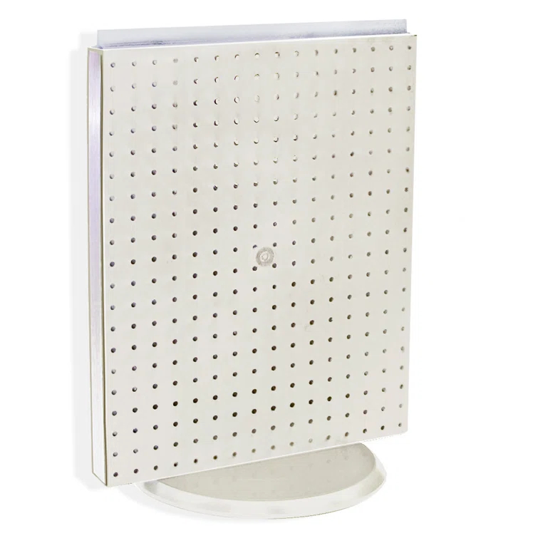Azar Displays 700500-WHT Revolving 16"W x 20.25"H Pegboard Counter Display