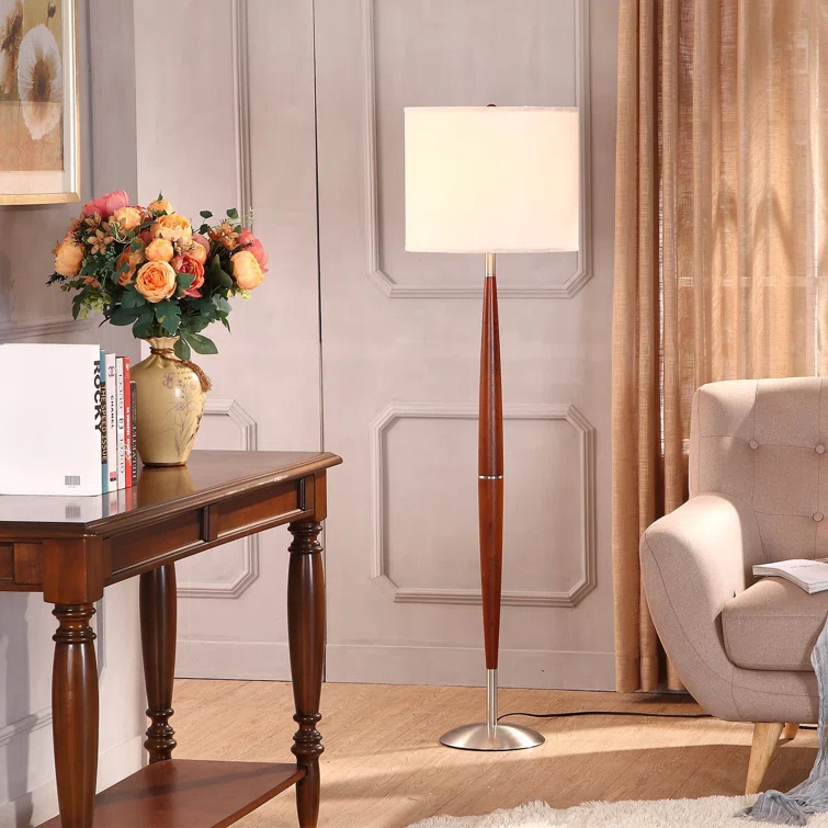 Lucas 61 in. Mid-Century Modern 1-Light LED Energy Efficient Floor Lamp