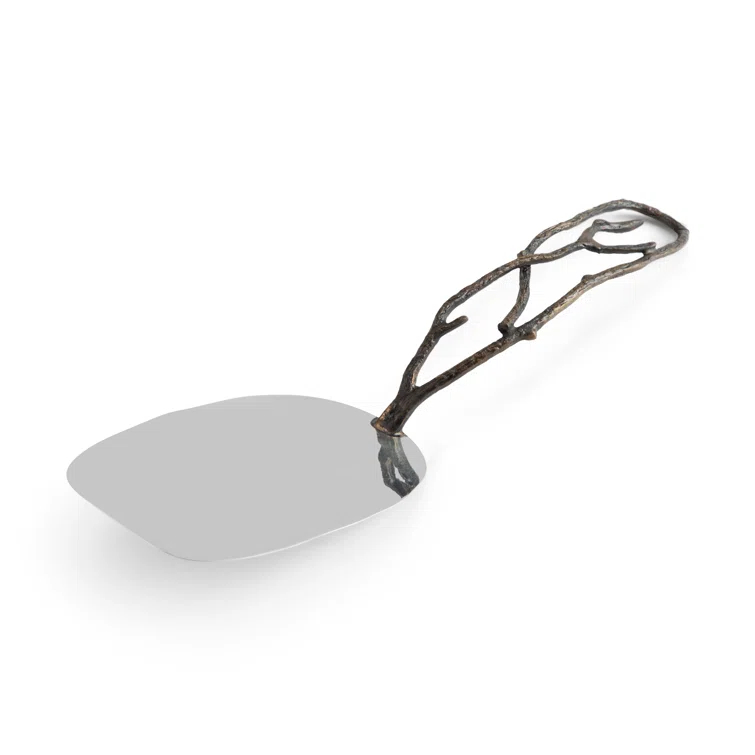 Handmade Oxidized Brass and Stainless Steel Twig Casserole Server