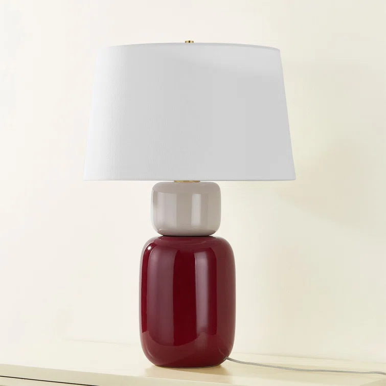 Dores Table Lamp - Bordeaux and Blush