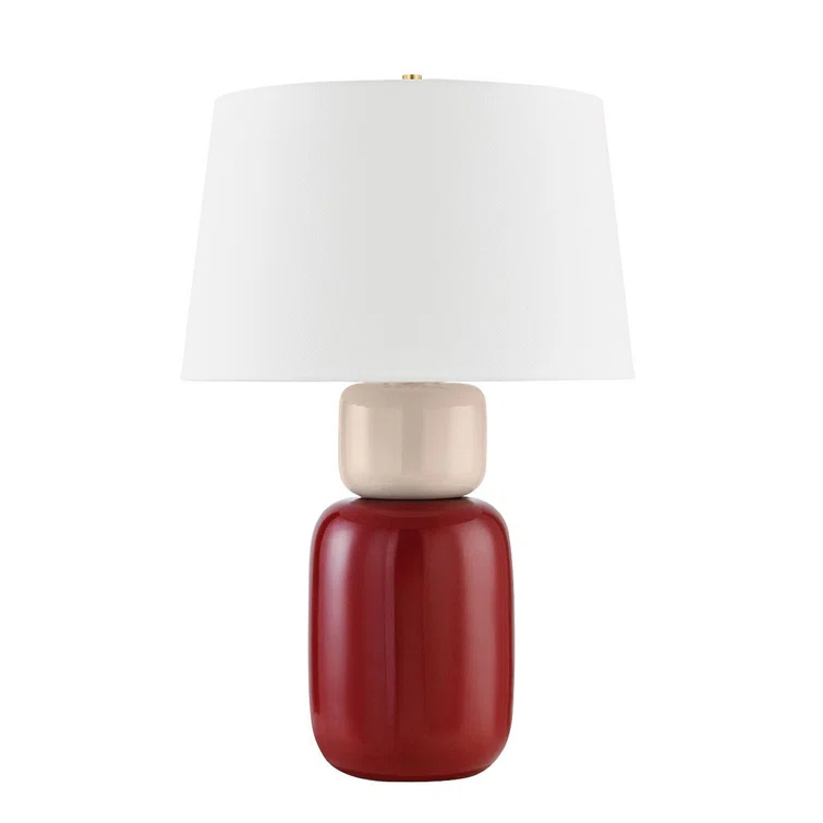 Dores Table Lamp - Bordeaux and Blush