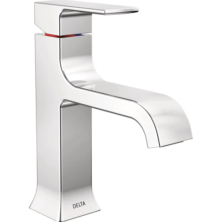Velum Single Hole Curved Bathroom Faucet with Drain Assembly, Single Handle Bathroom Sink Faucet