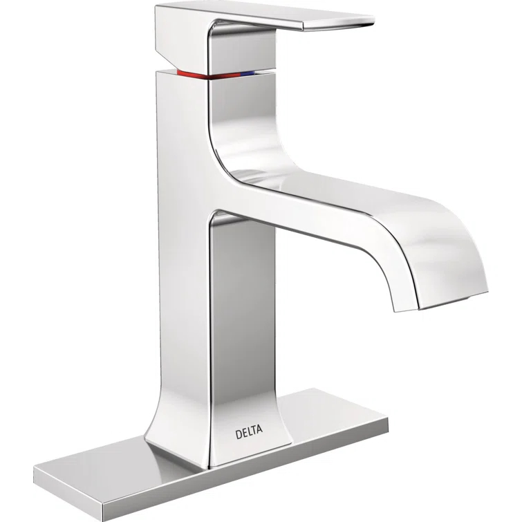 Velum Single Hole Curved Bathroom Faucet with Drain Assembly, Single Handle Bathroom Sink Faucet
