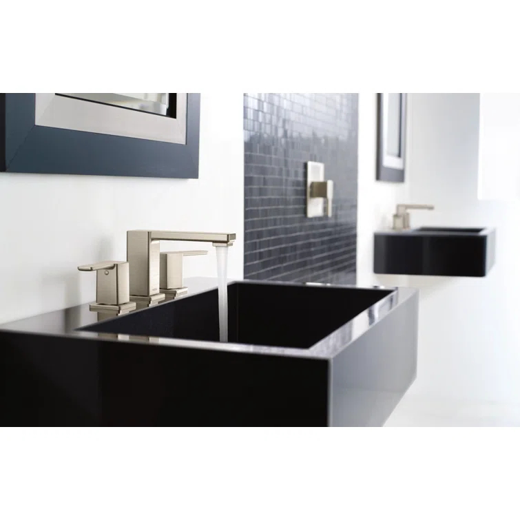 90 Degree Widespread Bathroom Faucet with Drain Assembly