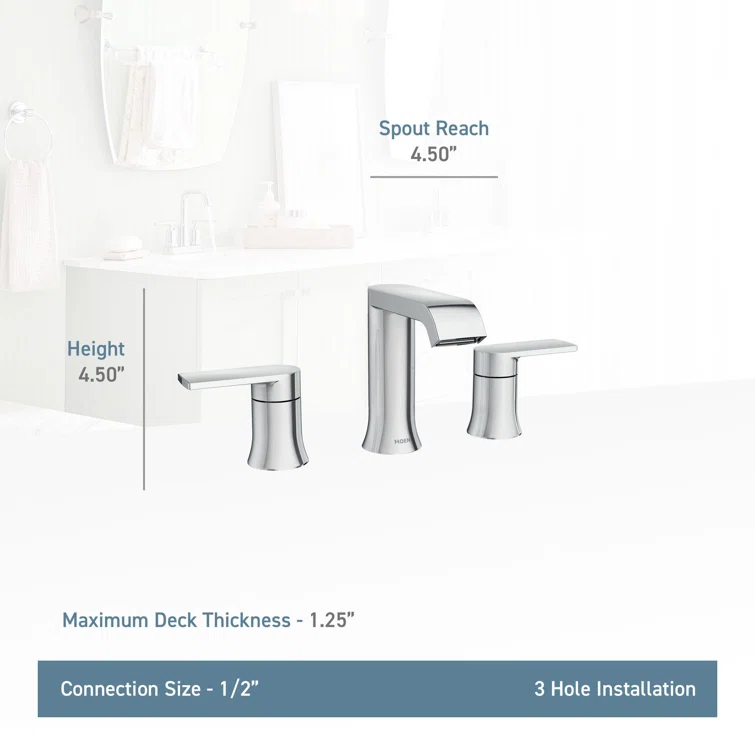 Genta LX Two-Handle Widespread Bathroom Faucet Trim Kit, Valve Required
