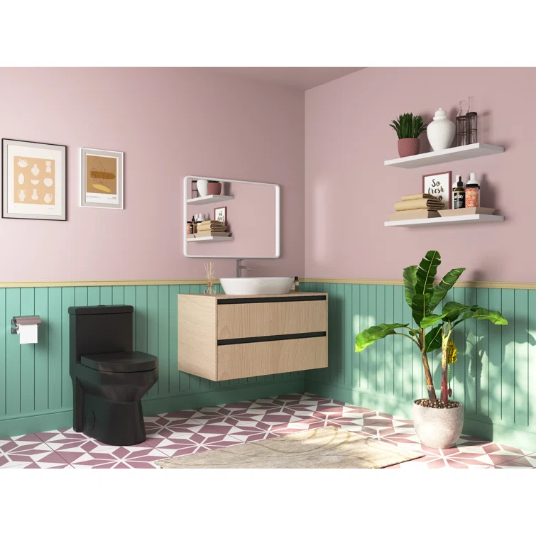 DeerValley Liberty Compact Toilets One-Piece Toilet With High-Efficiency Flush Round Toilet for Space-Saving Floor Mounted (Seat Included)