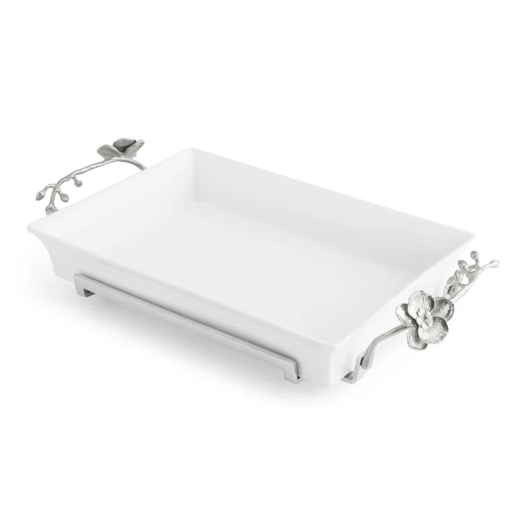 Michael Aram 3 Quart White Orchid Casserole