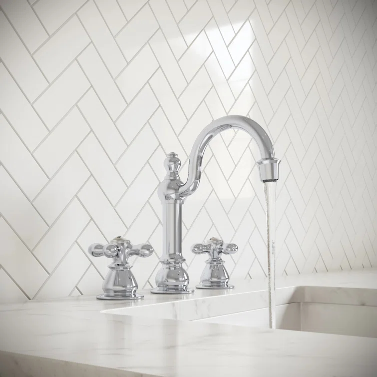 Vintage Widespread 2-handle Bathroom Faucet with Drain Assembly