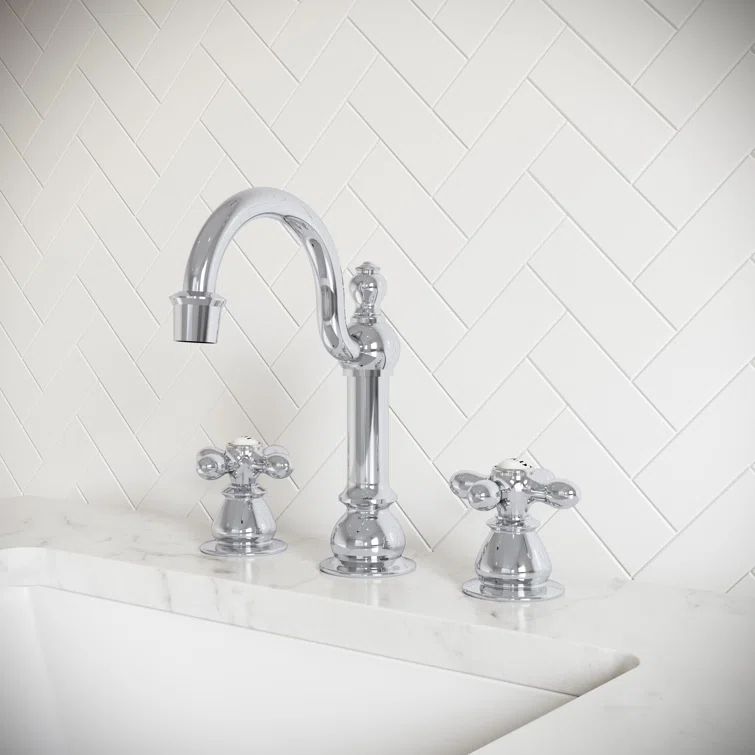 Vintage Widespread 2-handle Bathroom Faucet with Drain Assembly