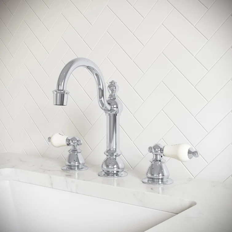 Vintage Widespread 2-handle Bathroom Faucet with Drain Assembly