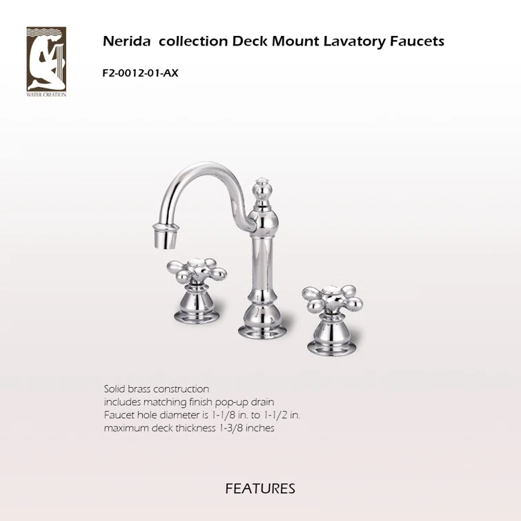 Vintage Widespread 2-handle Bathroom Faucet with Drain Assembly