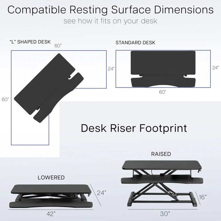 VIVO Height Adjustable Standing Desk Converter (DESK-V000K Series)