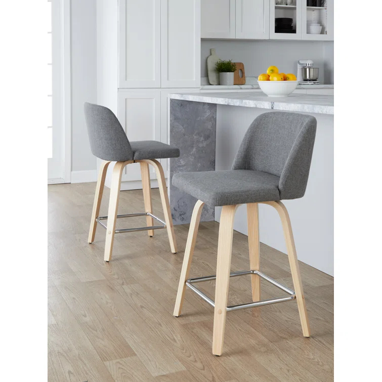 Toriano Swivel Upholstered Counter Stool (Set of 2)