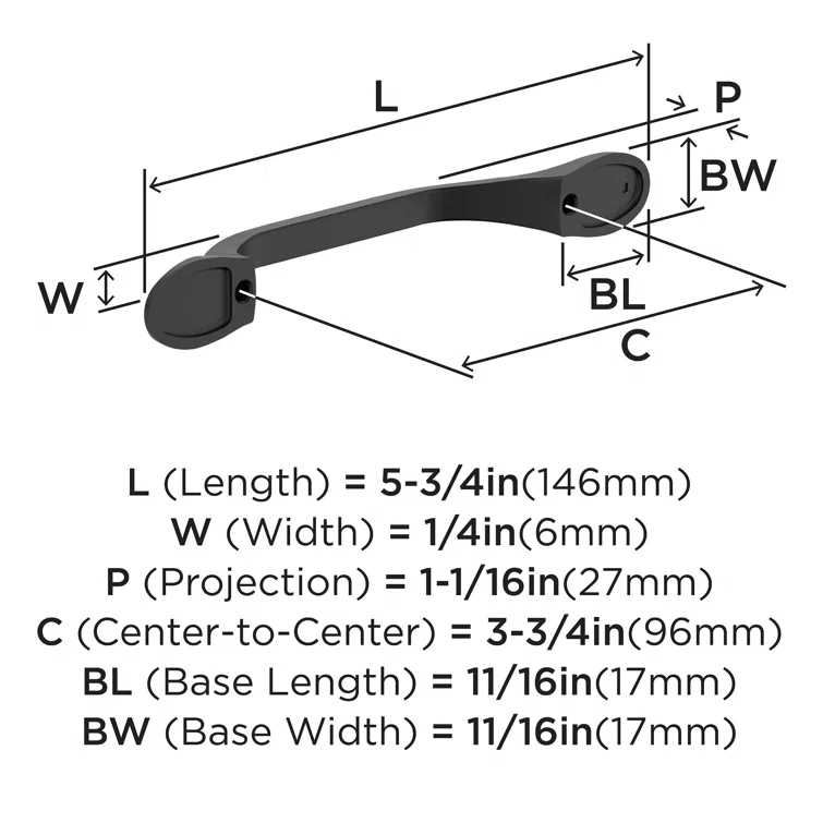 Ravino 3-3/4 inch (96mm) Center-to-Center Cabinet Pull