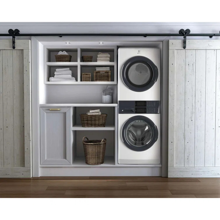 Electrolux Washer & Dryer Set with Stackable 4.4 Cubic Feet Front Load Washer and 8 Cubic Feet Dryer with Stacking Kit