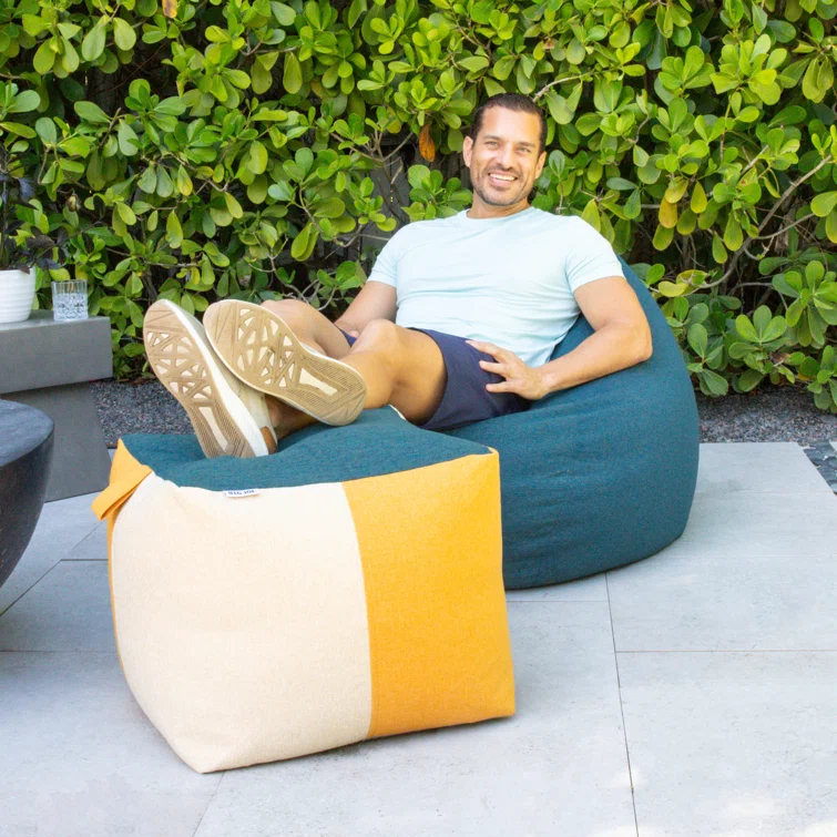 Big Joe Ottoman Weatherproof Bean Bag Footrest, Weather Resistant UV