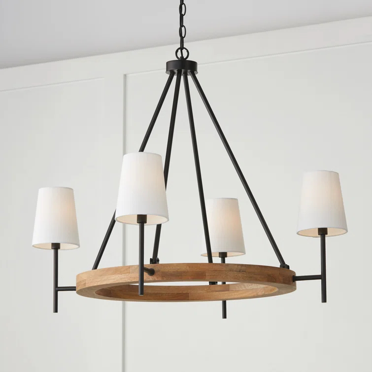 Jonah 4 - Light Dimmable Wagon Wheel Chandelier