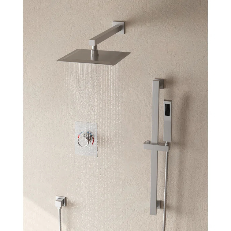 RainfallCascade 10" Pressure Balanced Slide BarShower System with Rough-In Valve