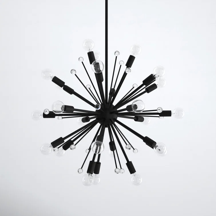 24 Light Metal Dimmable Sputnik Chandelier