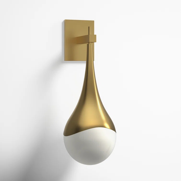 Algiers Single Light Glass Steel Dimmable Armed Sconce
