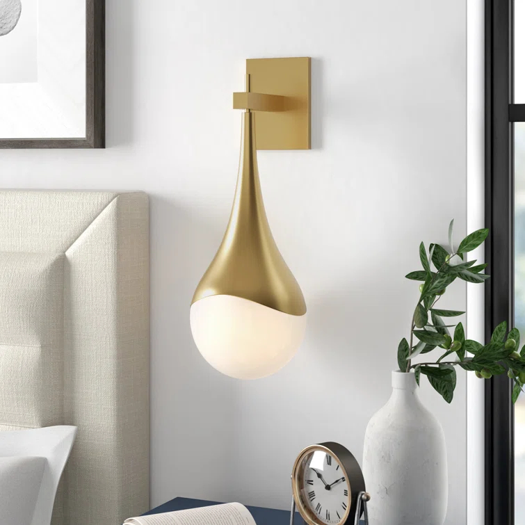 Algiers Single Light Glass Steel Dimmable Armed Sconce