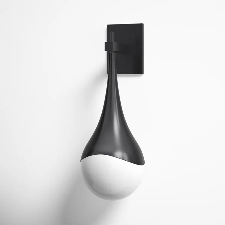 Algiers Single Light Glass Steel Dimmable Armed Sconce