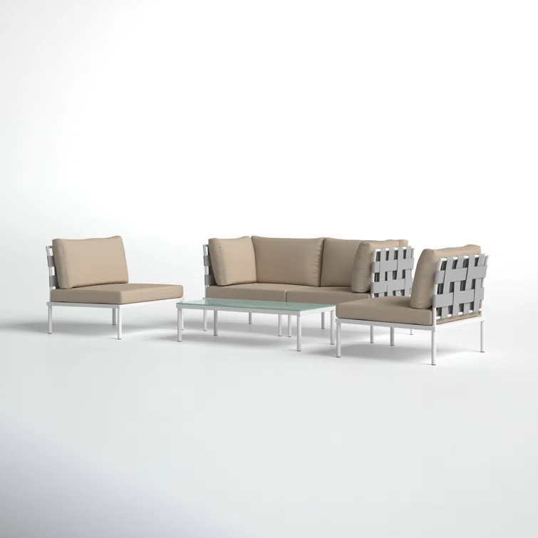Carmine 5-piece Outdoor Patio Aluminum Sectional Sofa Set