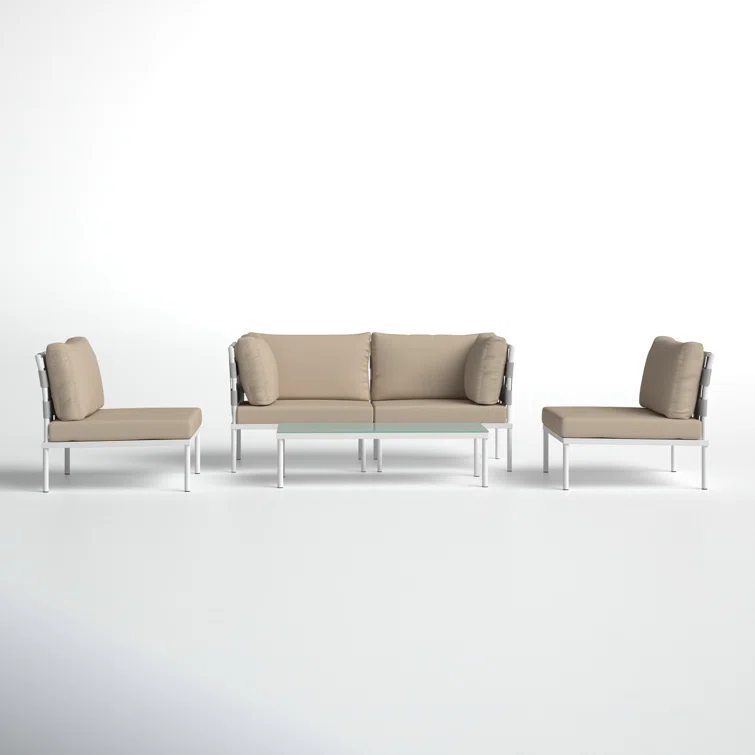 Carmine 5-piece Outdoor Patio Aluminum Sectional Sofa Set