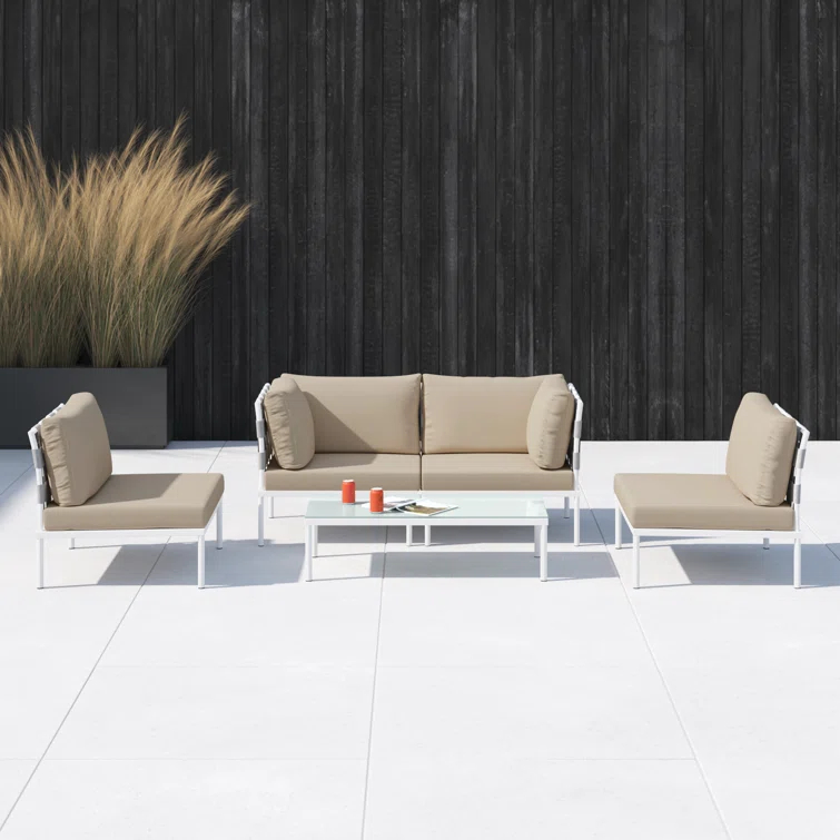 Carmine 5-piece Outdoor Patio Aluminum Sectional Sofa Set