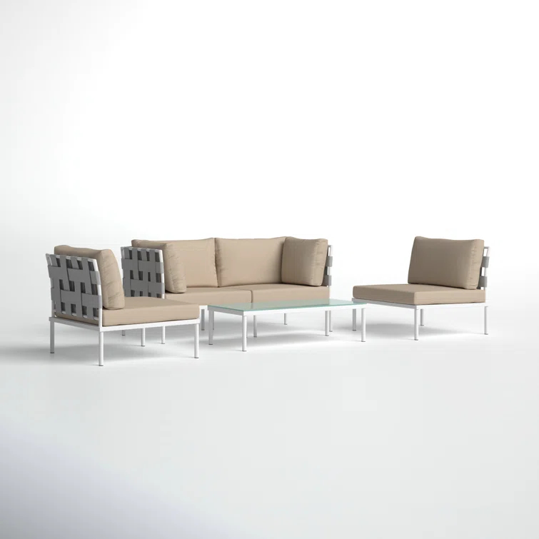 Carmine 5-piece Outdoor Patio Aluminum Sectional Sofa Set