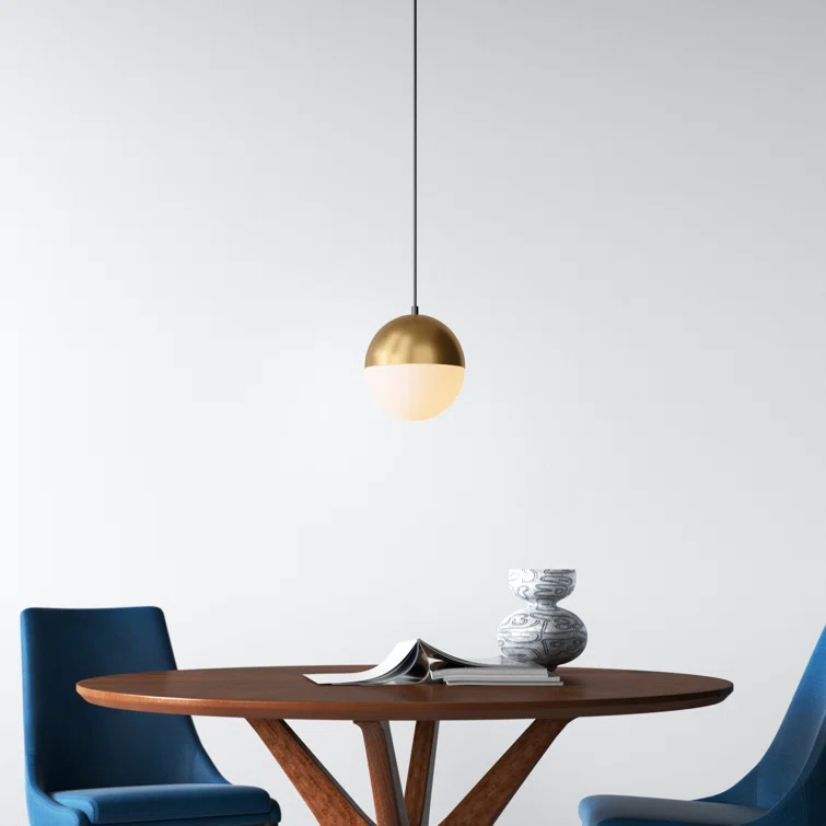 Hastings Single Light Glass Steel Dimmable Pendant