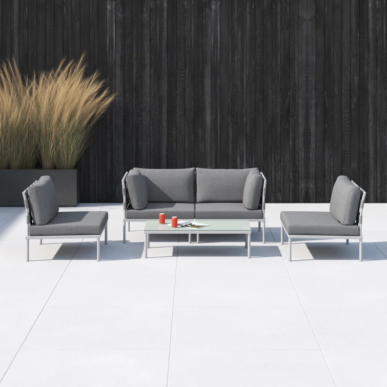 Carmine 5-piece Outdoor Patio Aluminum Sectional Sofa Set
