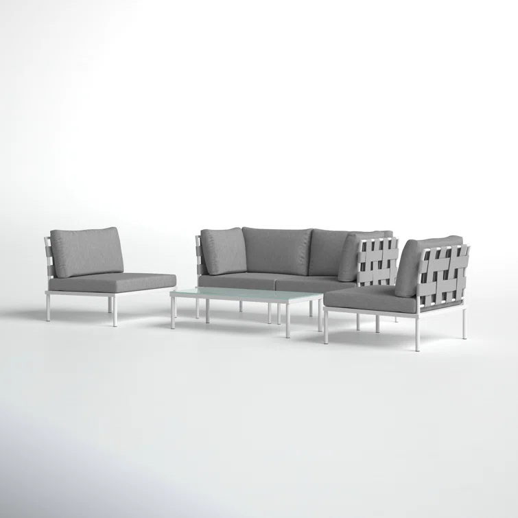 Carmine 5-piece Outdoor Patio Aluminum Sectional Sofa Set