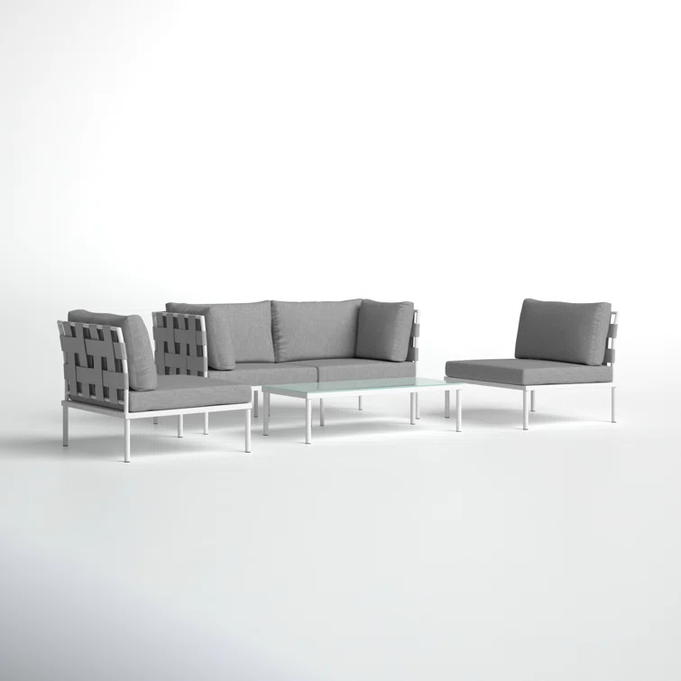 Carmine 5-piece Outdoor Patio Aluminum Sectional Sofa Set